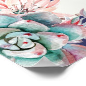 ピンクサボテン海軍ストライプバラ金ゴールド座席表 ポスター (角)