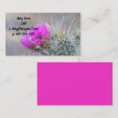 ピンクサボテン開花 名刺 (正面/裏面)