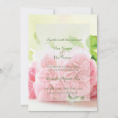 ピンクサマーエレガントバラ結婚式招待状 招待状 (正面)