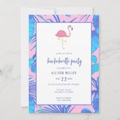 ピンクサマートロピカルフラミンゴバチェロレッテ 招待状 (正面)