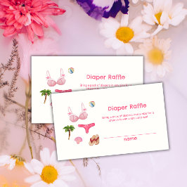 ピンクサマービーチバンバンパー raffle ベビーシャワー エンクロージャーカード
