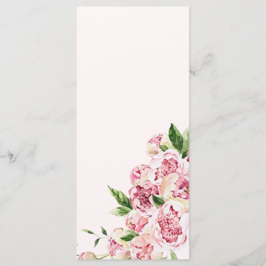 ピンクサマーフローラロマンチックブライダルシャワー メニュー (裏面)