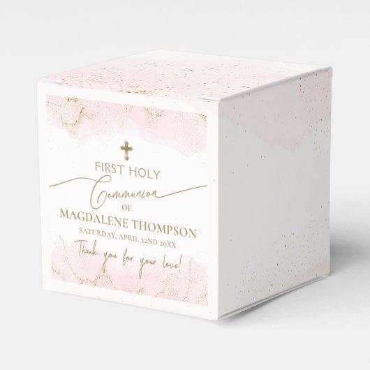 ピンクサンキューガール金ゴールドクロスファーストCommico フェイバーボックス (正面サイド)