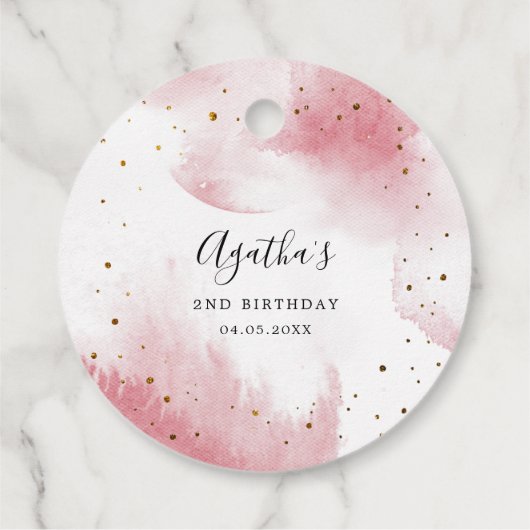 ピンクサンキューザムーン&バック誕生日 フェイバータグ (裏面)