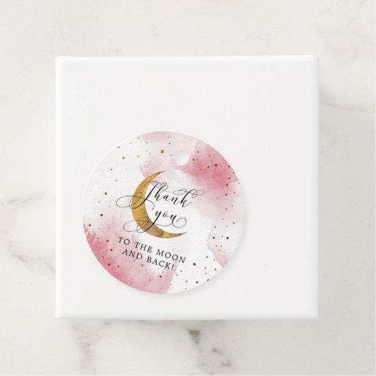 ピンクサンキューザムーン&バック誕生日 フェイバータグ (インサイチュ)