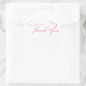 ピンクサンキューシンプルハートエレガント ラウンドシール (バッグ)