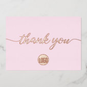 ピンクサンキュースクリプトカスタムロゴバラ金ゴールド 箔シーズンカード (正面)