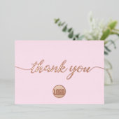 ピンクサンキュースクリプトカスタムロゴバラ金ゴールド 箔シーズンカード (立ち正面)