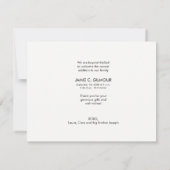 ピンクサンキューセカンドベビー誕生写真コラージュ 案内状 (裏面)