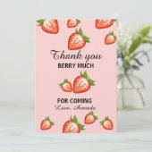 ピンクサンキューベリーマリーファースト誕生日 招待状 (スタンド正面)