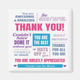 ピンクサンキューモダンタイポグラフィ マグネット