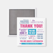 ピンクサンキューユーモダンタイポグラフィ マグネット (正面/裏面)