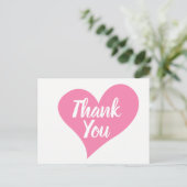 ピンクサンキュー結婚ハートズブライダルシャワー ポストカード (スタンド正面)
