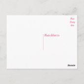 ピンクサンキュー結婚ハートズブライダルシャワー ポストカード (裏面)