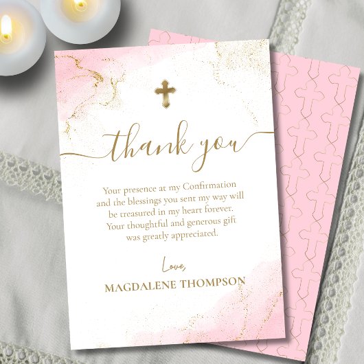 ピンクサンキュー金ゴールドクロスガール確認 サンキューカード