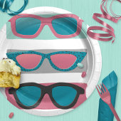 ピンクサングラストリオサマー誕生日 ペーパープレート