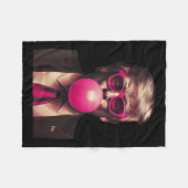 ピンクサングルストランプバブルガムシャツ2024投票の事前通知 フリースブランケット (正面(横))