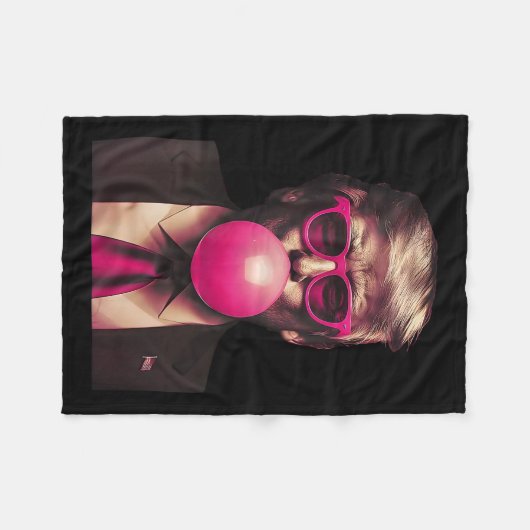 ピンクサングルストランプバブルガムシャツ2024投票の事前通知 フリースブランケット (正面(横))