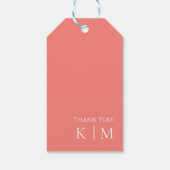 ピンクサンゴとホワイトモノグラムモダン – ギフトラベル ギフトタグ (裏面)