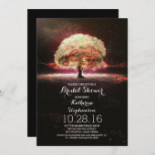 ピンクサンゴのひも灯木ブライダルシャワー招待状 招待状 (正面/裏面)