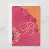 ピンクサンゴガーベラデイジー結婚式招待状 招待状 (裏面)