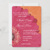 ピンクサンゴガーベラデイジー結婚式招待状 招待状 (正面)