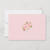 ピンクサンゴフローラと金ゴールドフレームRSVPカード 出欠カード (裏面)