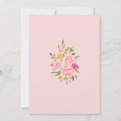 ピンクサンゴフローラと金ゴールド結婚式招待状 招待状 (裏面)