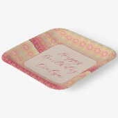 ピンクサンゴ及びアプリコット ペーパープレート (傾斜あり)