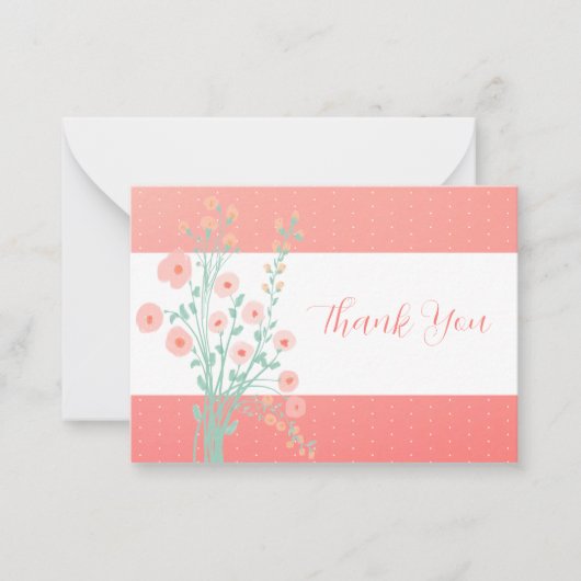 ピンクサンゴ及びターコイズフローラ ノートカード (正面)