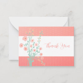 ピンクサンゴ及びターコイズフローラ ノートカード