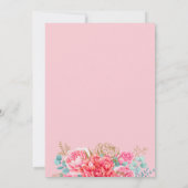 ピンクサンゴ花模様スペインの55thバースデーパーティー 招待状 (裏面)