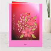 ピンクサンゴ·ライムフローラ誕生日カード カード (裏面)