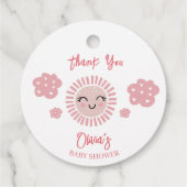 ピンクサンシャインガールベビーシャワー フェイバータグ (裏面)