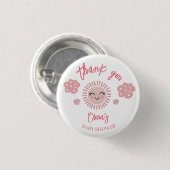 ピンクサンシャインガール赤ちゃんシャワーありがとうギフト 缶バッジ (正面&裏面)