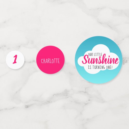 ピンクサンシャインバースデーパーティー コンフェッティ (裏面)