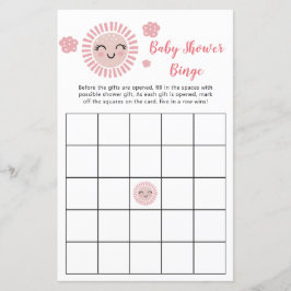 ピンクサンシャインベビーガールシャワービンゴゲーム
