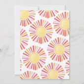 ピンクサンシャインベビーシャワー 招待状 (裏面)