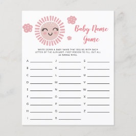 ピンクサンシャインベビーネームシャワーゲーム