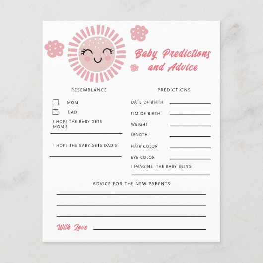 ピンクサンシャインベビー予測とアドバイス (正面)