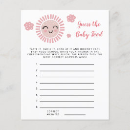 ピンクサンシャイン推測ベビー食品シャワーゲーム