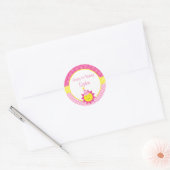 ピンクサンシャイン水玉模様第1パーソナライズされた誕生日 ラウンドシール (封筒)