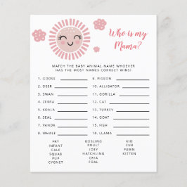 ピンクサンシャイン誰が私のママ赤ちゃんシャワーゲーム