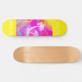 ピンクサンセットカラーパームポップ・アートのツリービーチライフ スケートボード (横)