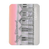 ピンクサンセットコーンワルビーチハット退職祝い マグネット (縦)