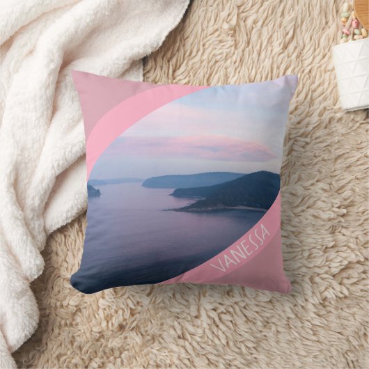 ピンクサンセットパールビーチランドスケープオーストラリア クッション (ブランケット)