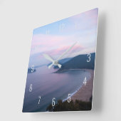 ピンクサンセットパールビーチランドスケープオーストラリア スクエア壁時計 (傾斜)