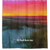 ピンクサンセットビーチサンドデューン シャワーカーテン (正面)