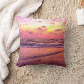ピンクサンセットビーチナポリ,フロリダ枕 クッション (ブランケット)