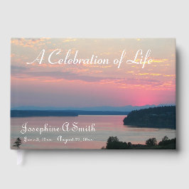 ピンクサンセットフォトお祝い・オブ・ライフ ゲストブック